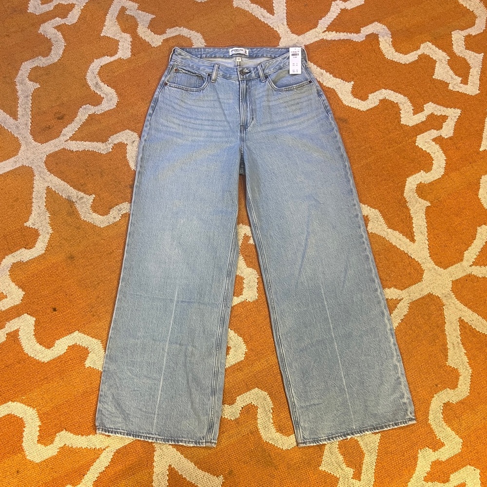 Abercrombie & Fitch Light Blue Wide Leg Jeans